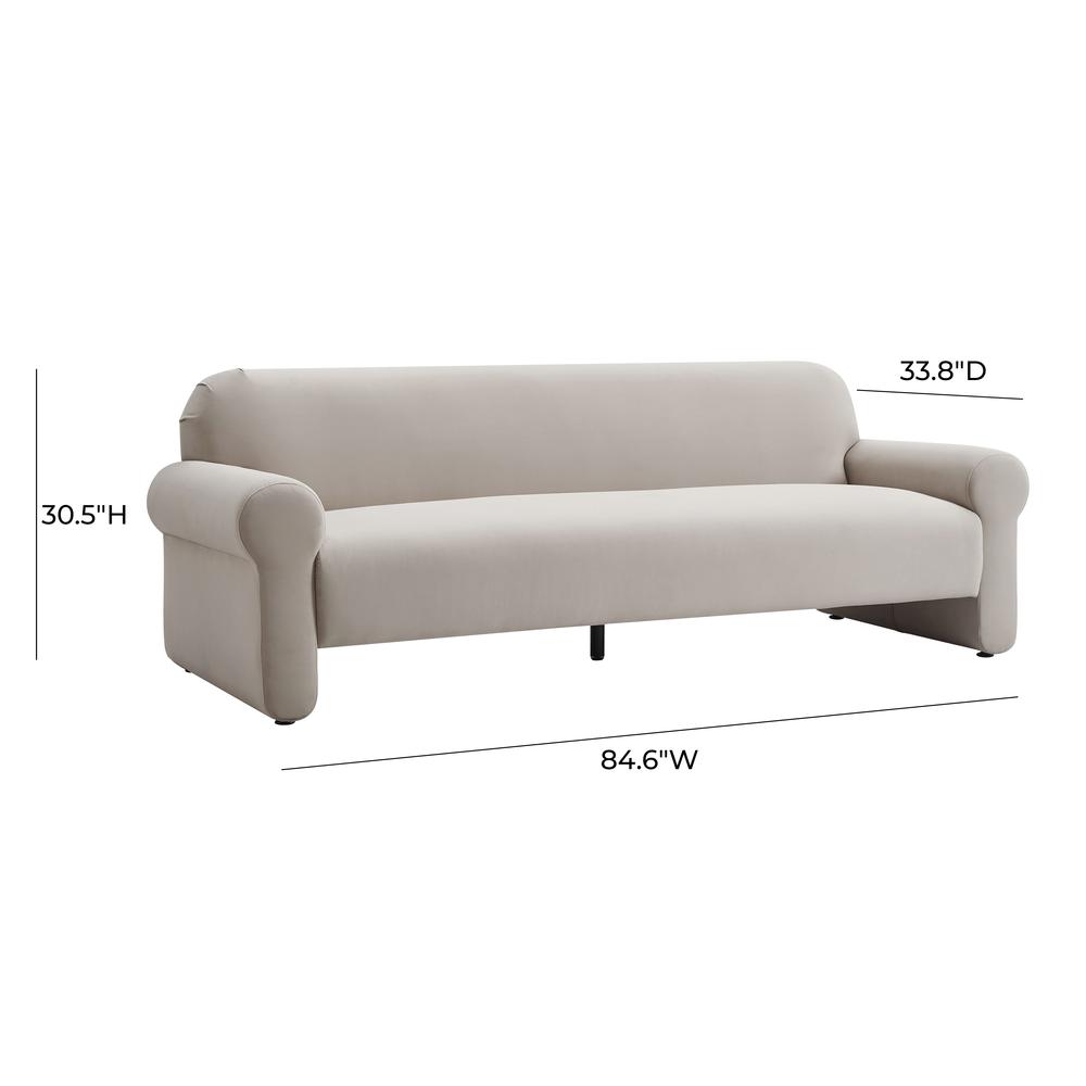 Keelee Taupe 84" Velvet Sofa. Picture 12