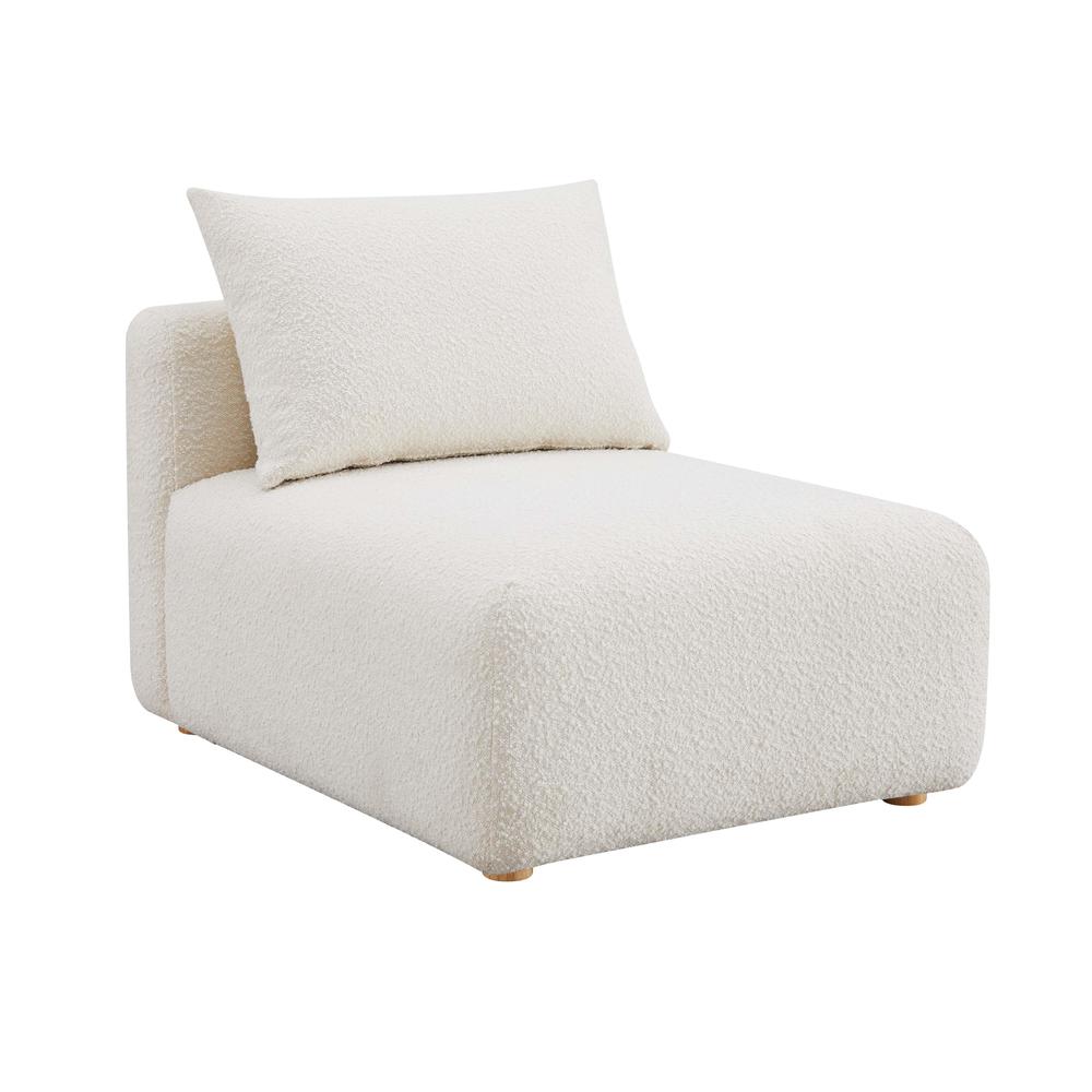 Hangover Cream Boucle Modular Armless Chair. Picture 4