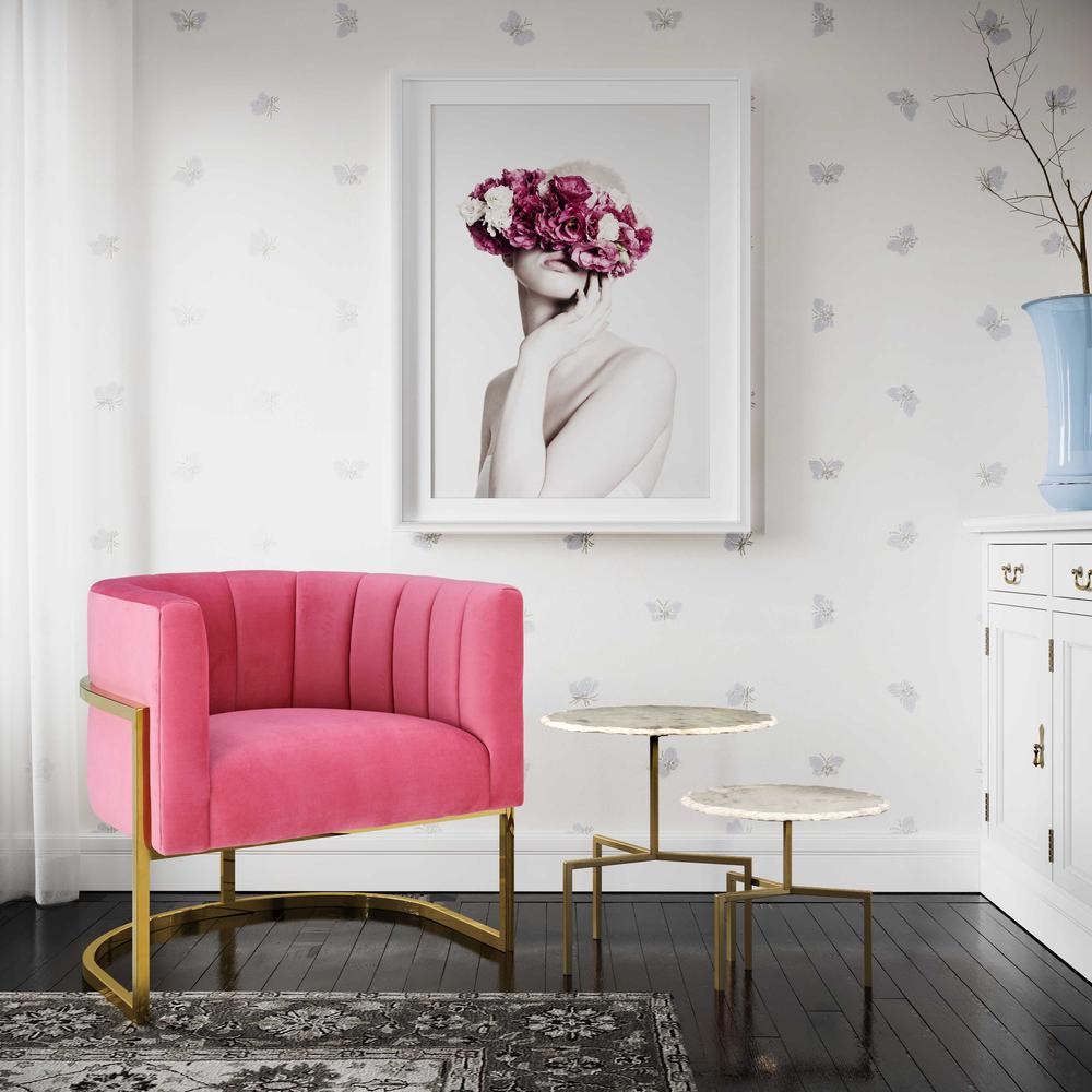 Magnolia Rose Pink Velvet Chair. Picture 9