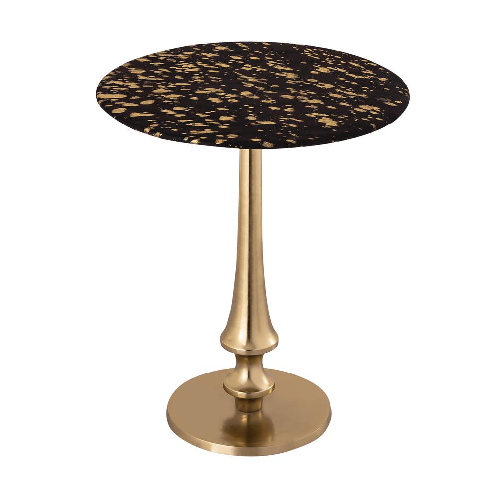 Gold Goathide Side Table. Picture 1