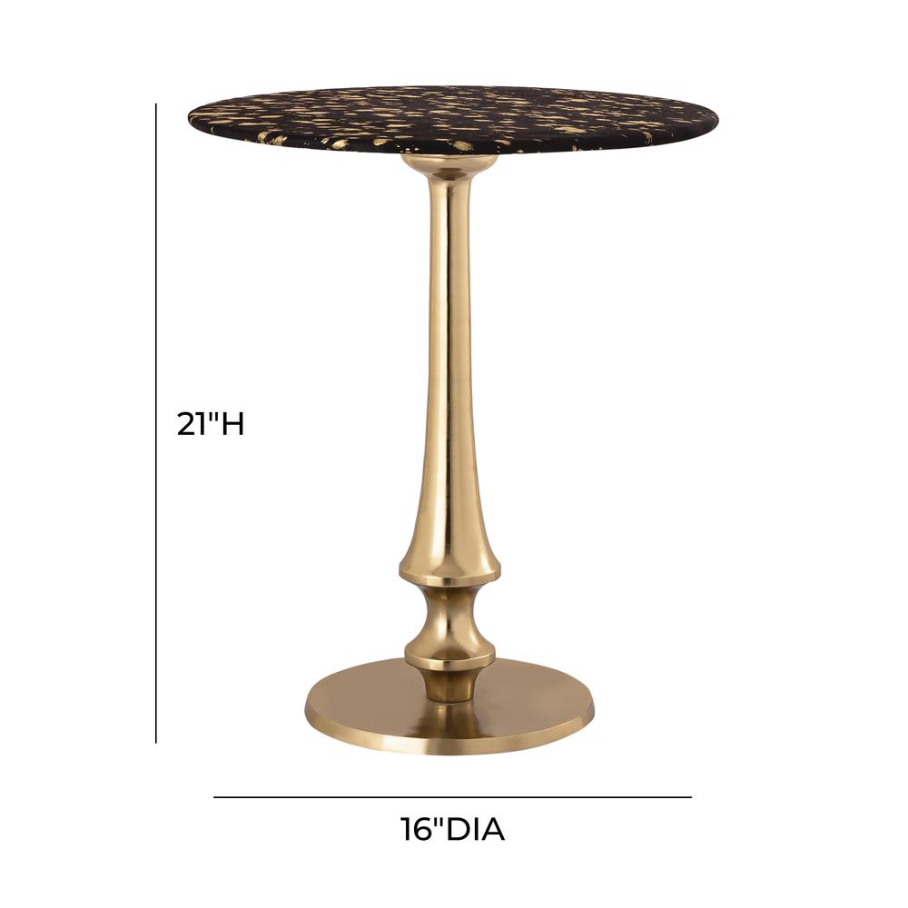 Gold Goathide Side Table. Picture 13