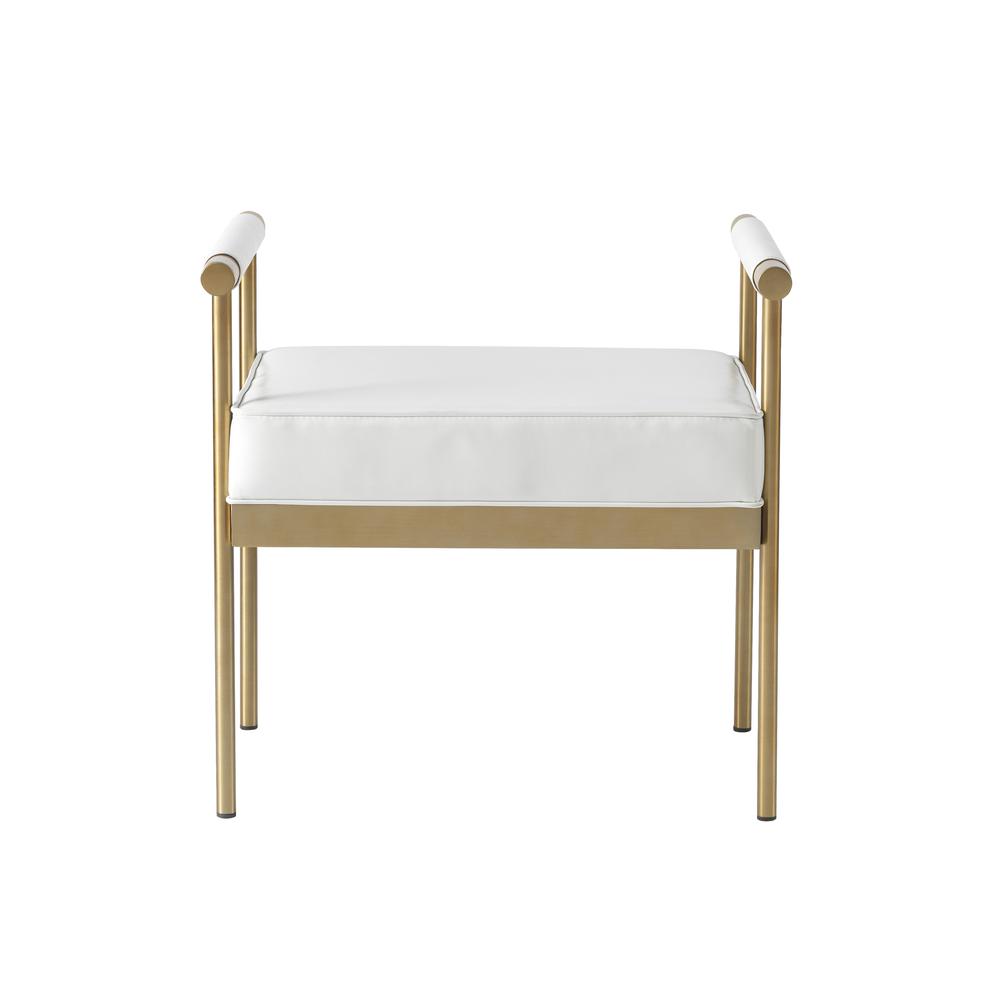 Diva White Vegan Leather Bench. Picture 15