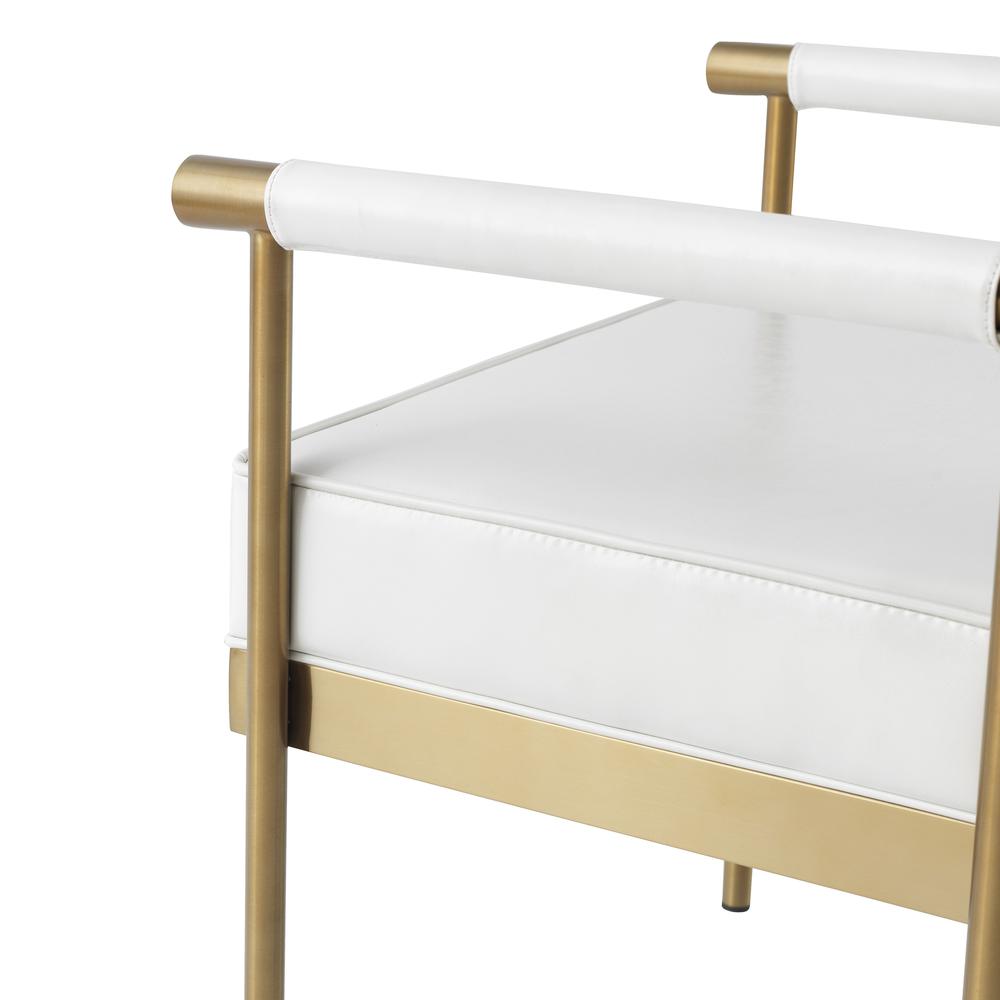 Diva White Vegan Leather Bench. Picture 21