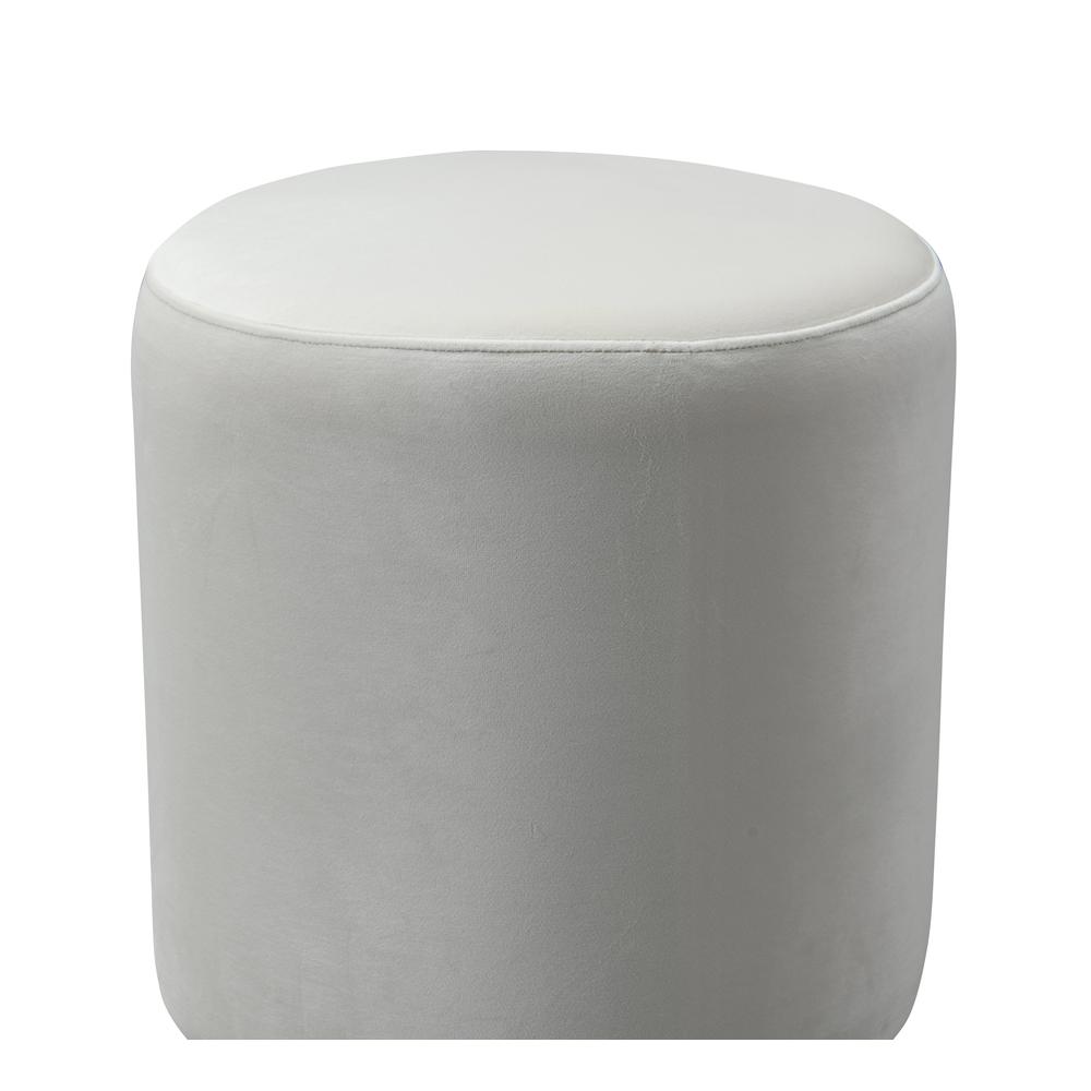 Opal Cream Velvet Ottoman with Gold Base. Picture 8