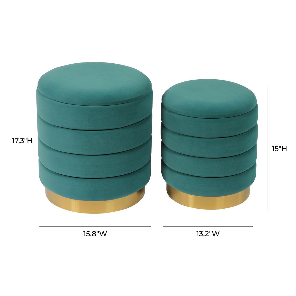 Saturn Teal Storage Ottomans - Set of 2. Picture 12