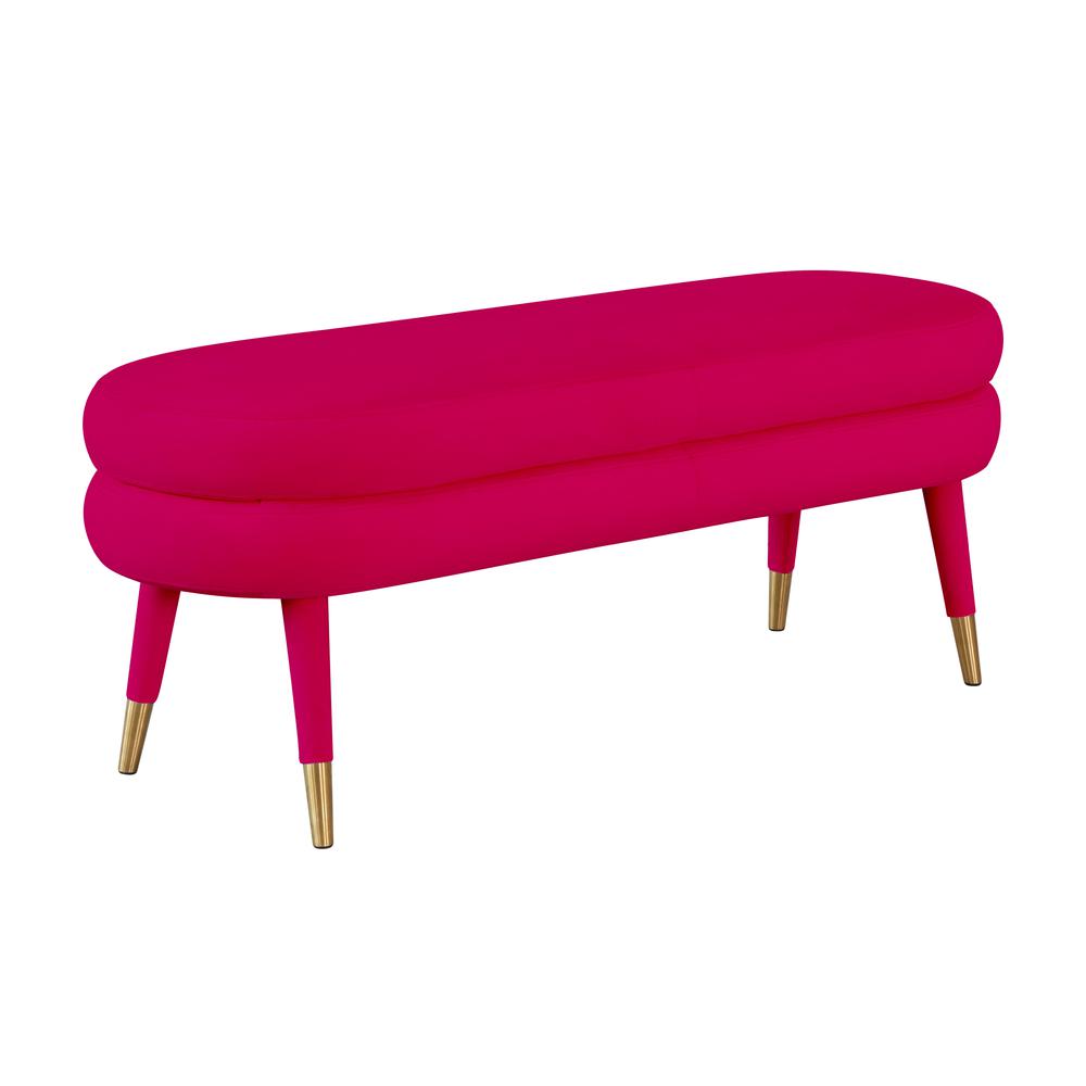 Betty Pink Velvet Bench. Picture 1