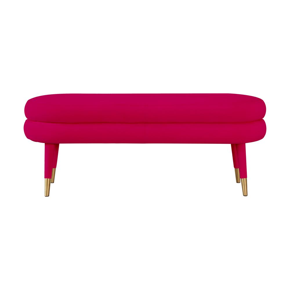 Betty Pink Velvet Bench. Picture 9
