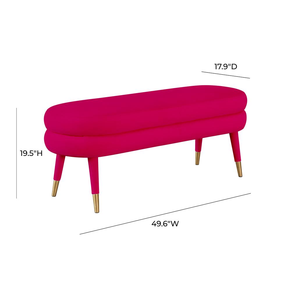 Betty Pink Velvet Bench. Picture 11