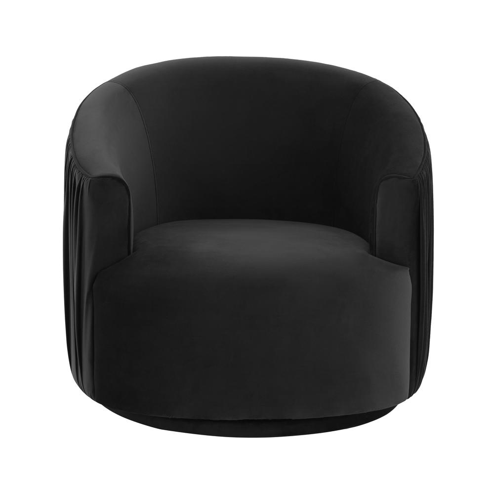 London Black Pleated Swivel Chair. Picture 11