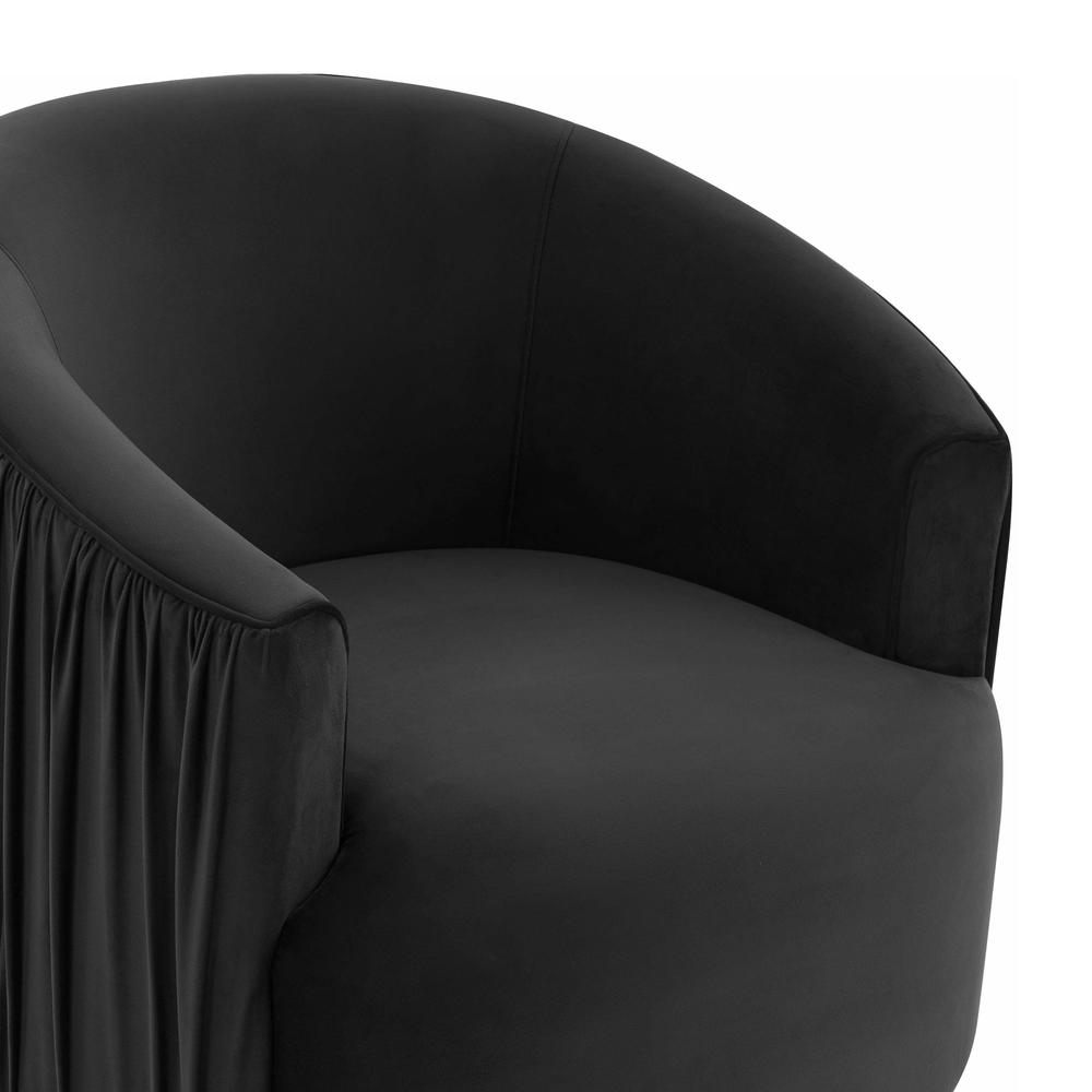 London Black Pleated Swivel Chair. Picture 13