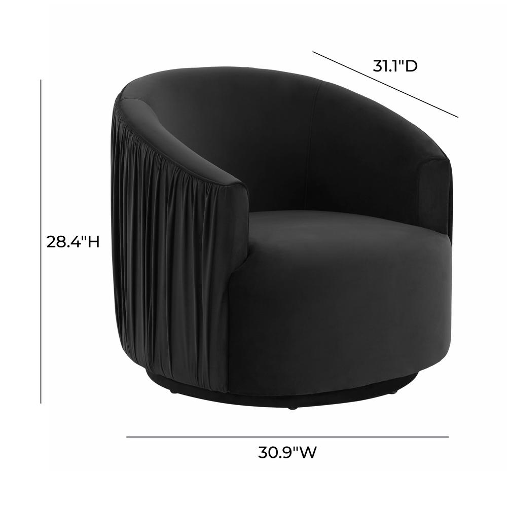 London Black Pleated Swivel Chair. Picture 14