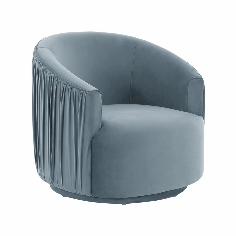 London Blue Pleated Swivel Chair. Picture 1