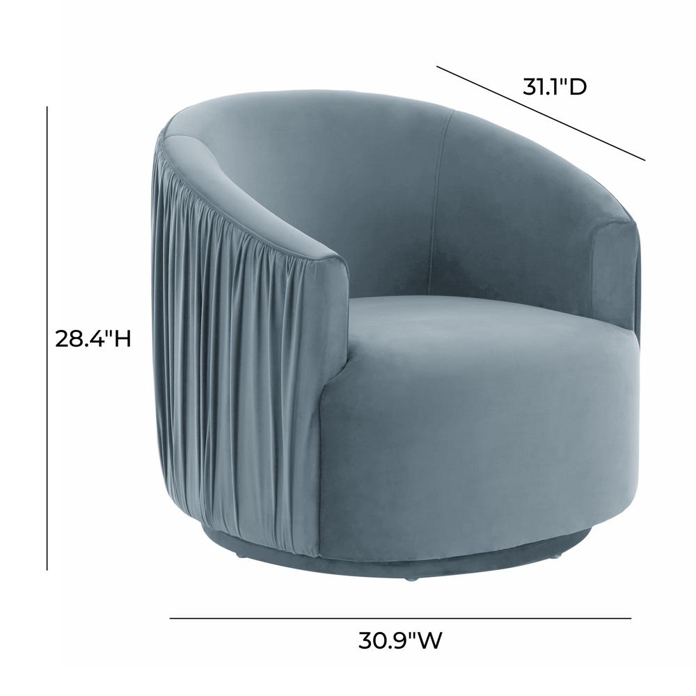 London Blue Pleated Swivel Chair. Picture 15