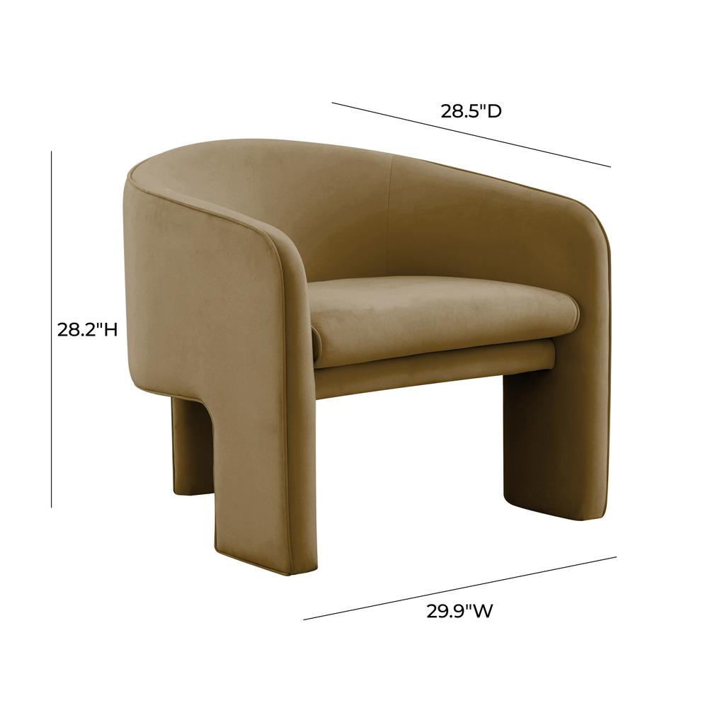 Marla Cognac Velvet Accent Chair. Picture 14