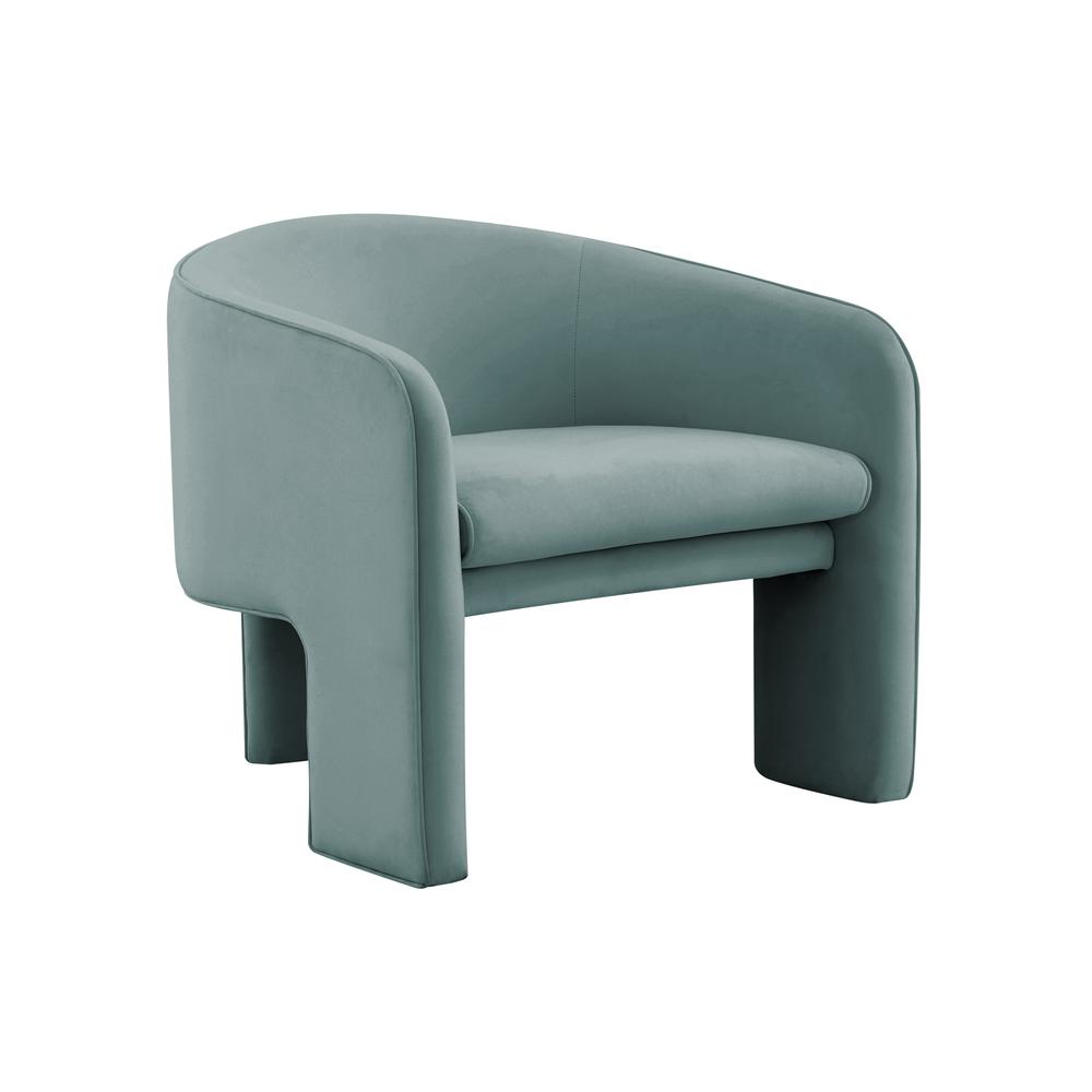 Sea Blue Velvet Sculptural Accent Chair, Belen Kox. Picture 1