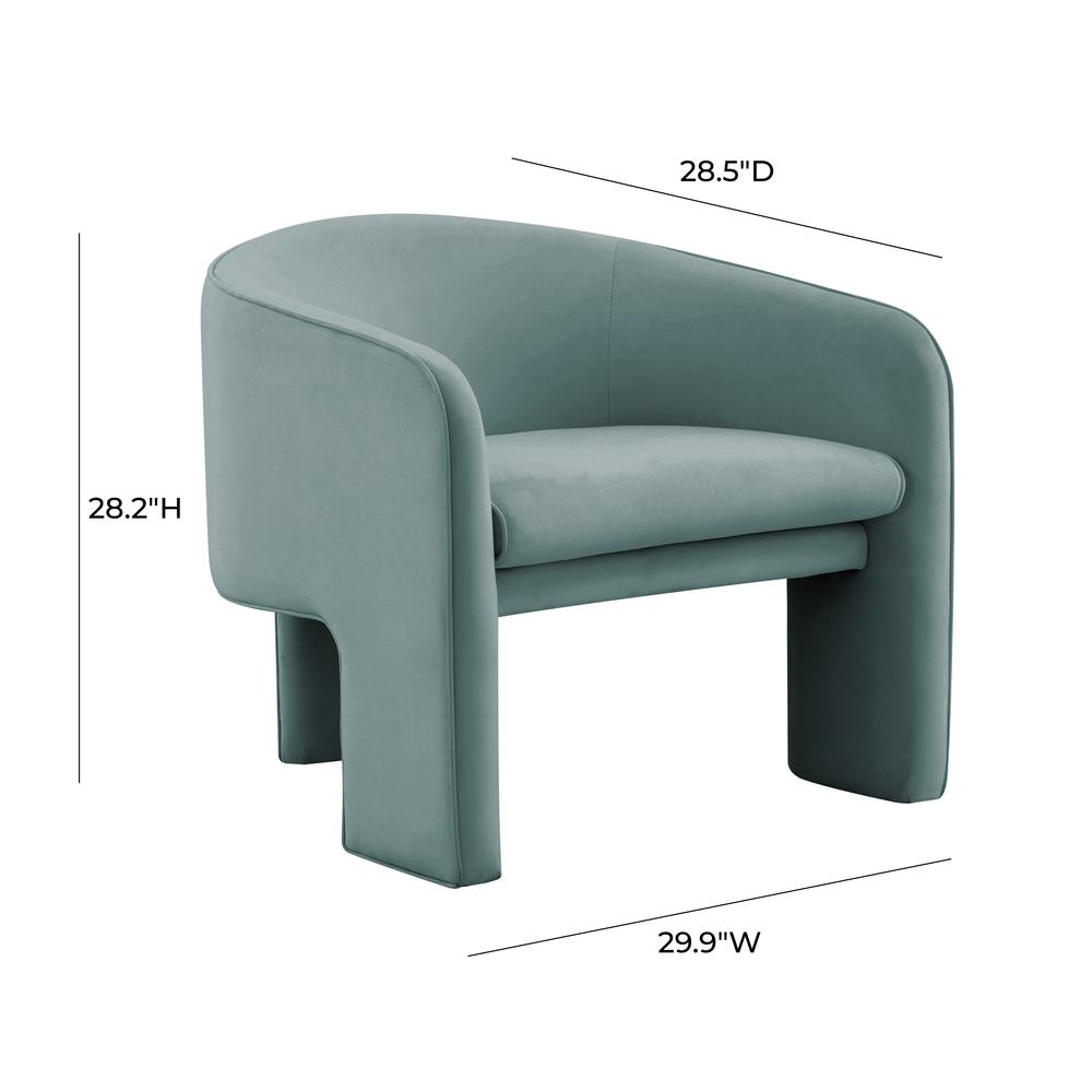 Marla Sea Blue Velvet Accent Chair. Picture 12