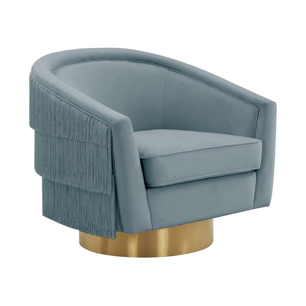 Plush Velvet Swivel Chair with Gold Base, Belen Kox. Picture 1