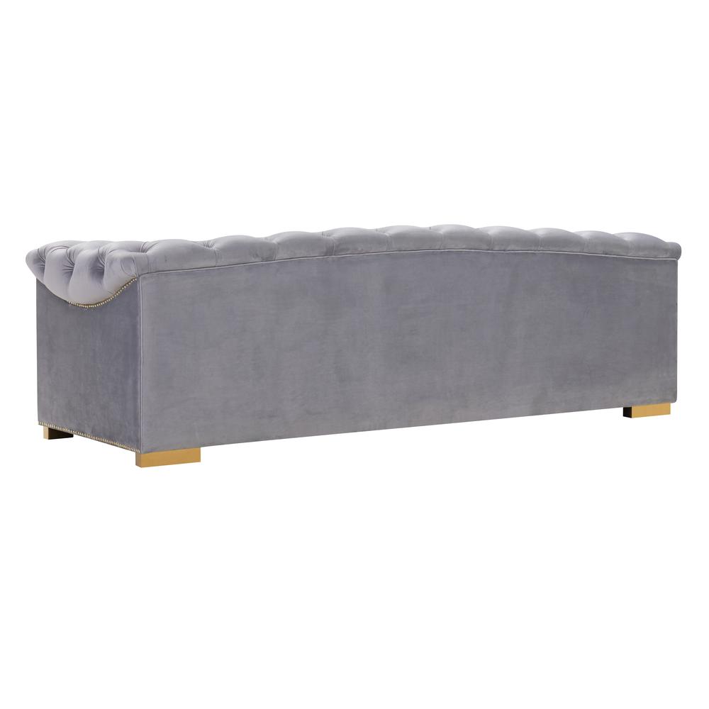 Farah Grey Velvet Sofa. Picture 15