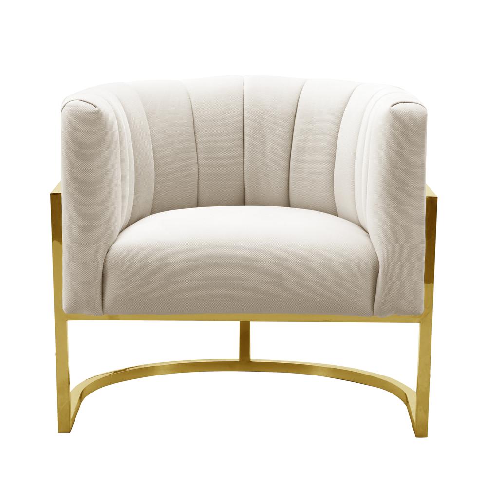 Magnolia Spotted Cream Chair with Gold. Picture 1