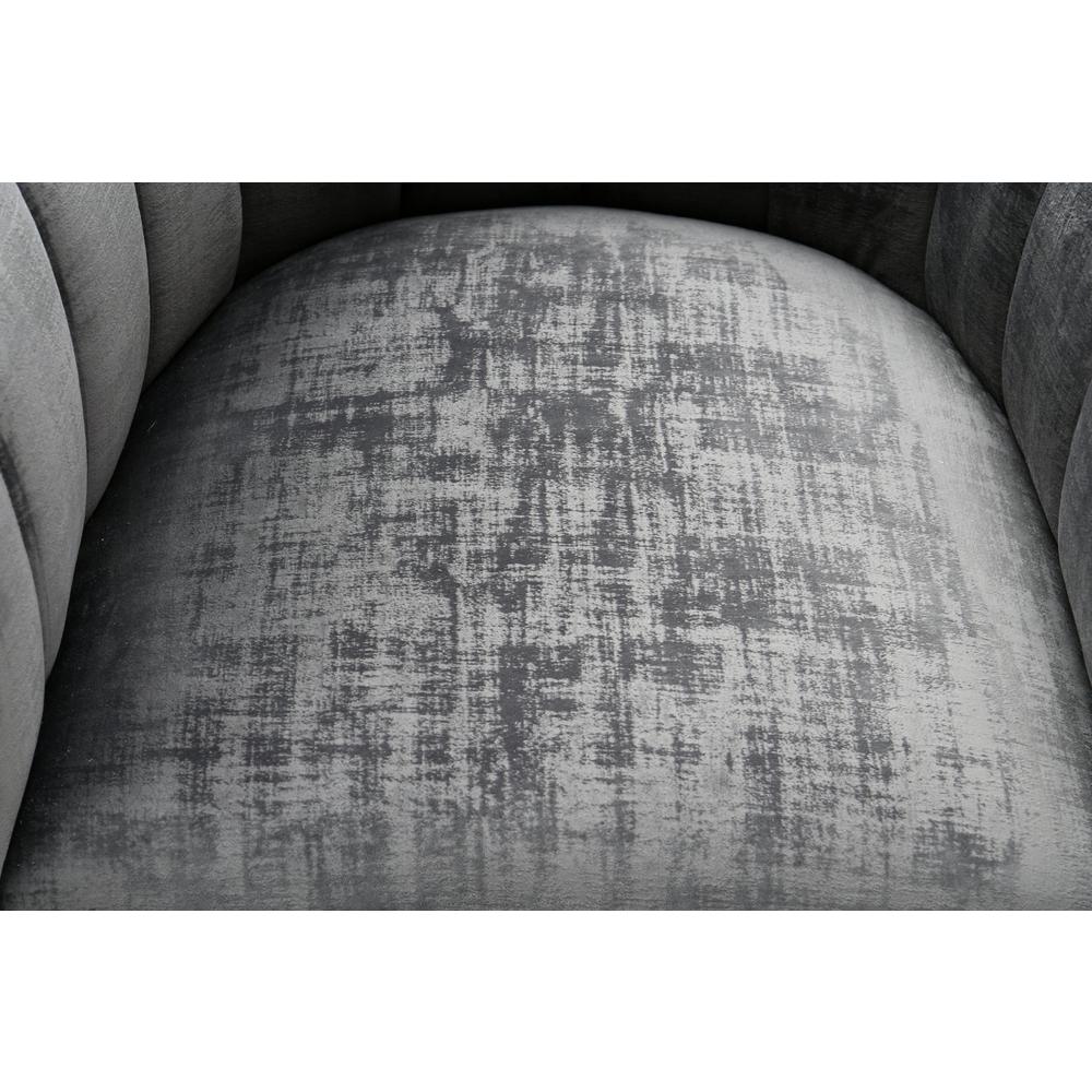Magnolia Slub Grey Chair with Silver Base. Picture 11