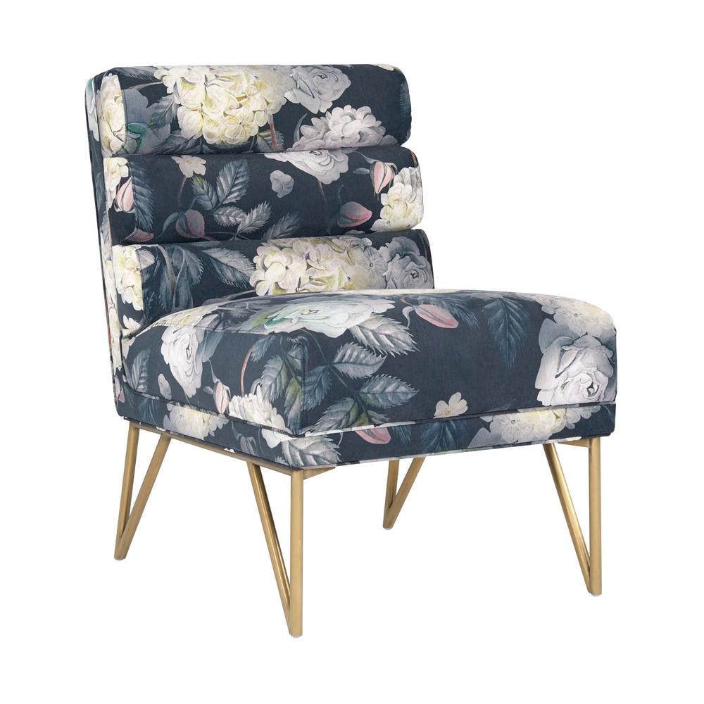 Kelly Floral Velvet Chair. Picture 1