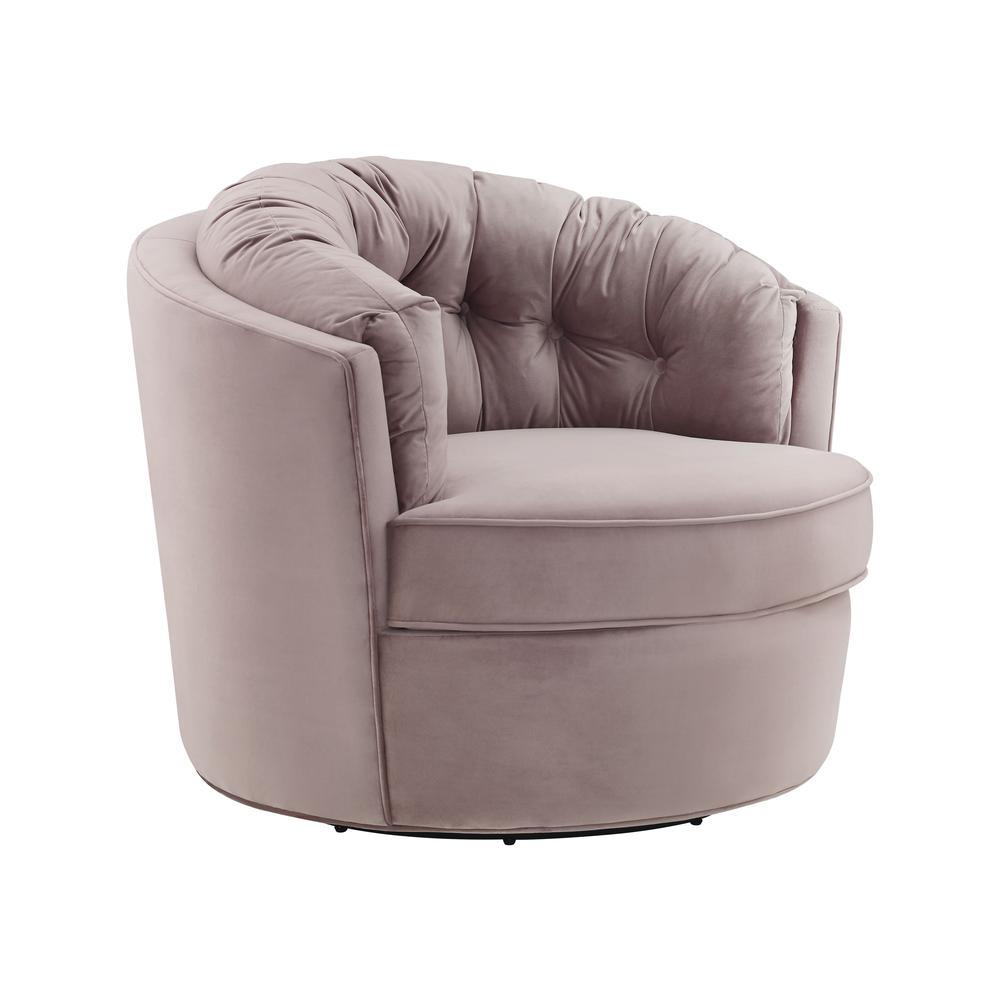 Eloise Mauve Velvet Swivel Chair. Picture 1