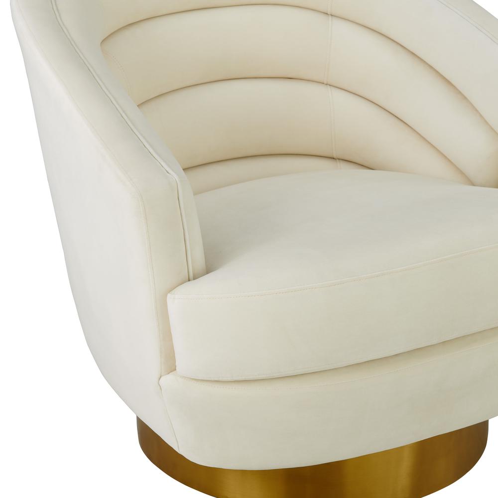 Canyon Cream Velvet Swivel Chair. Picture 19