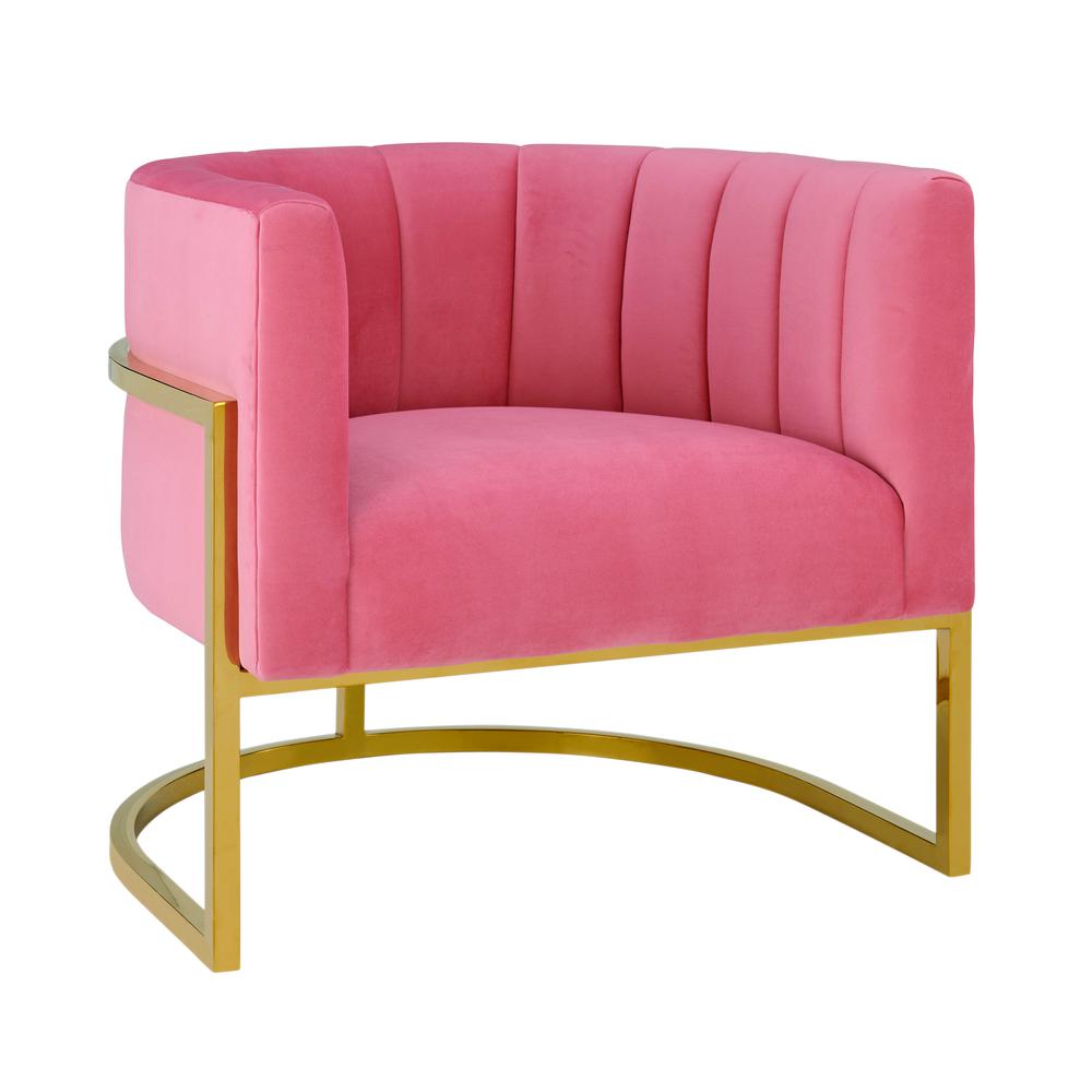 Magnolia Rose Pink Velvet Chair. Picture 1