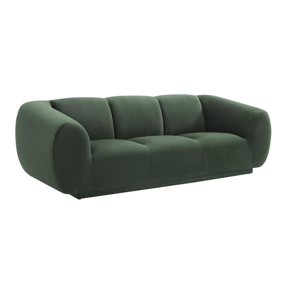 Emmet Forest Green Velvet Sofa. Picture 1