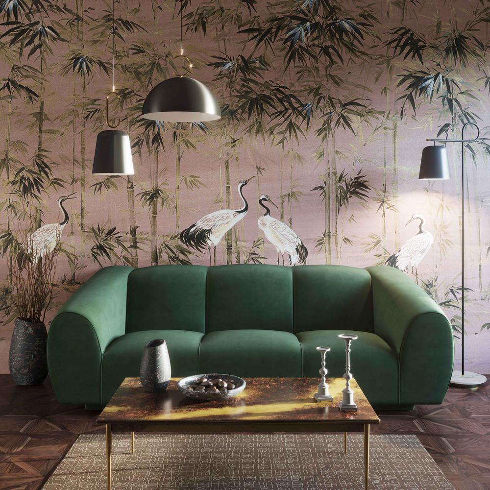 Emmet Forest Green Velvet Sofa. Picture 8