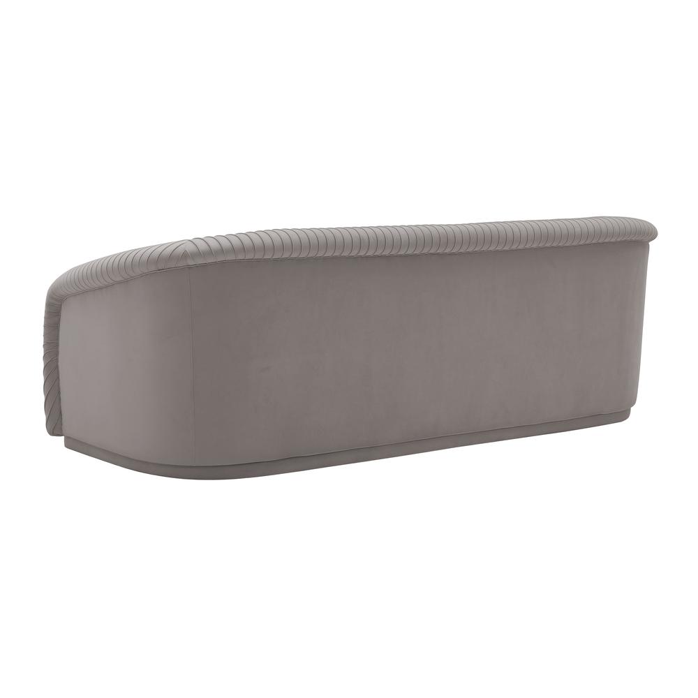 Yara Pleated Grey Velvet Sofa. Picture 17