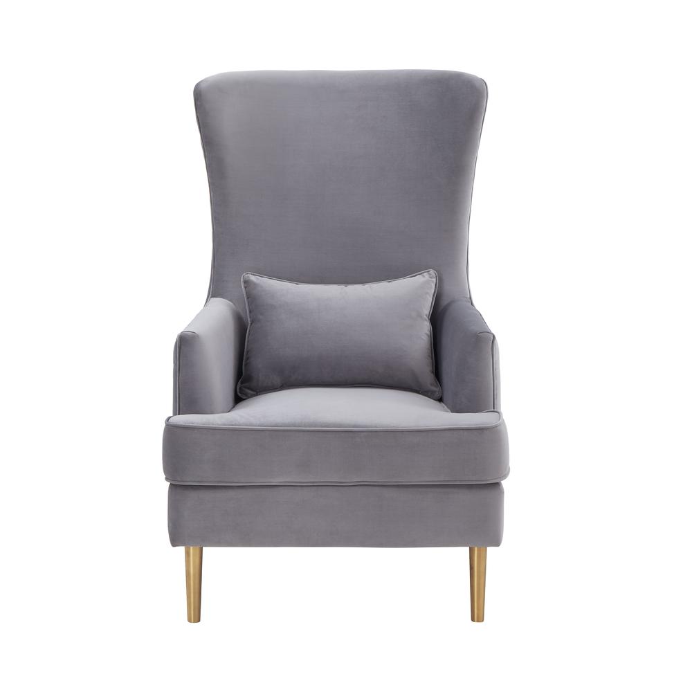 Alina Grey Tall Tufted Back Chair. Picture 11