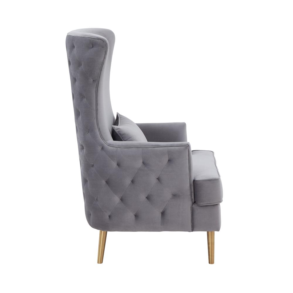 Alina Grey Tall Tufted Back Chair. Picture 12