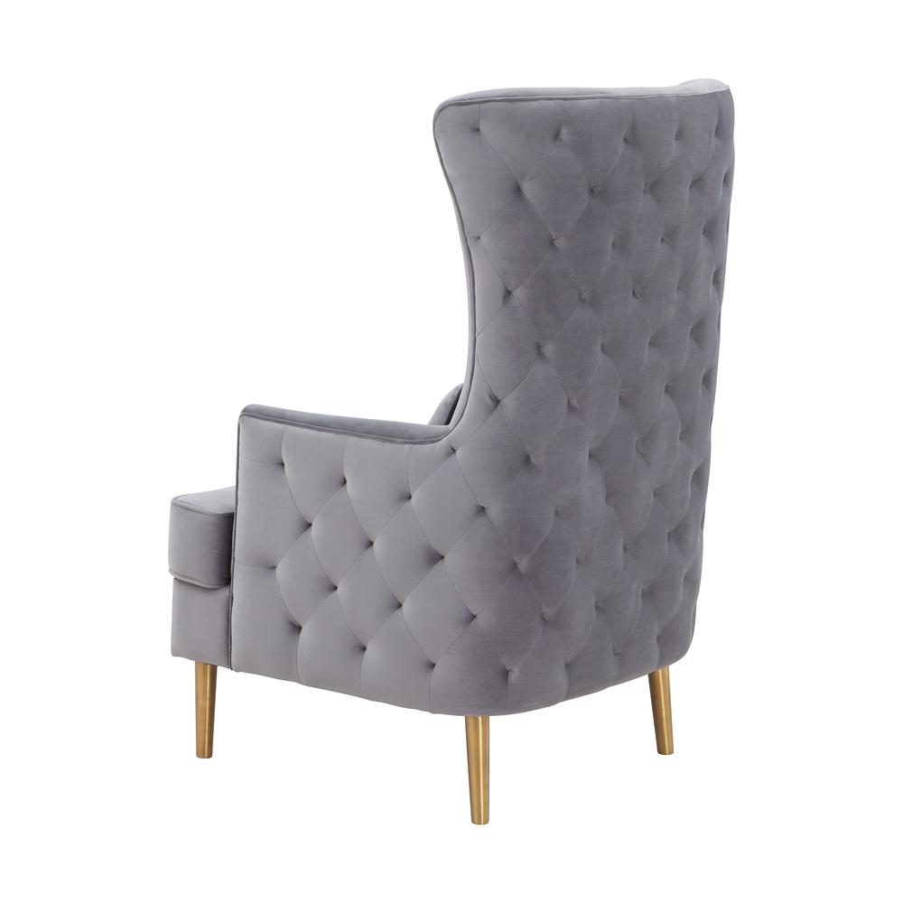 Alina Grey Tall Tufted Back Chair. Picture 13