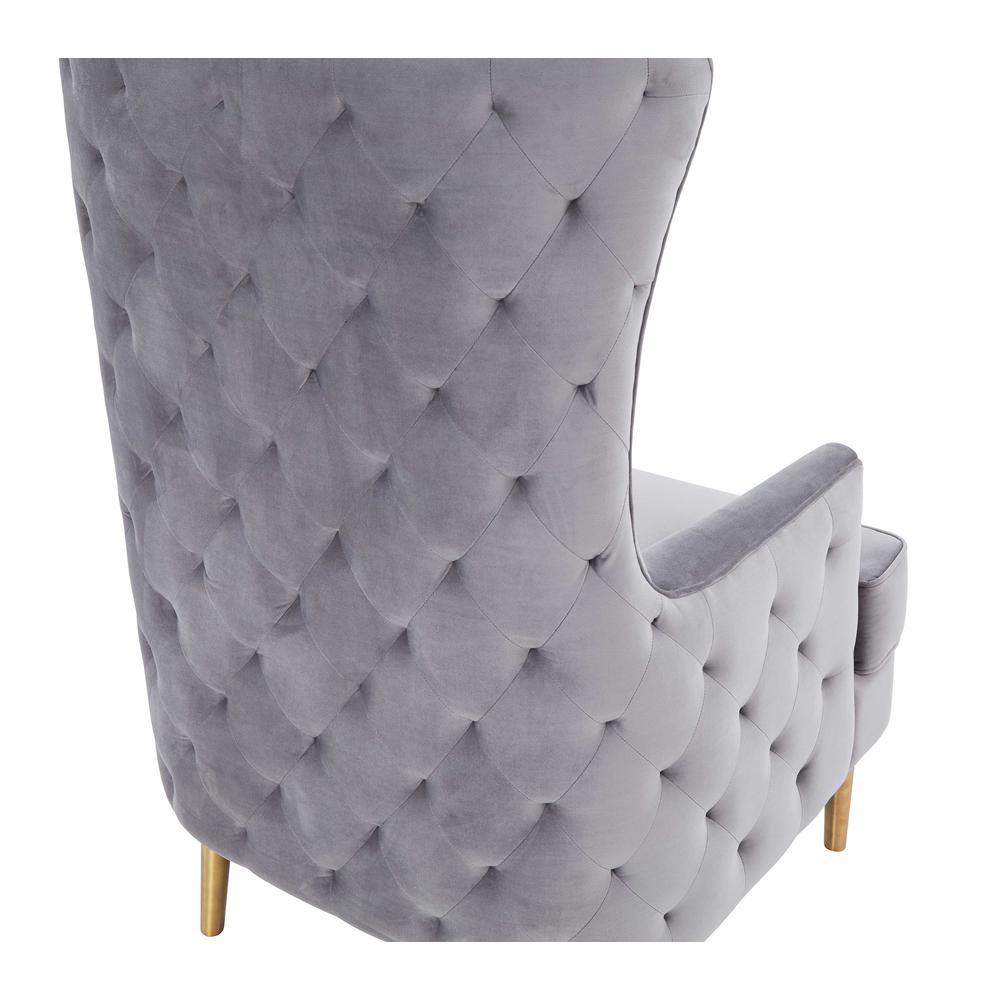 Alina Grey Tall Tufted Back Chair. Picture 14