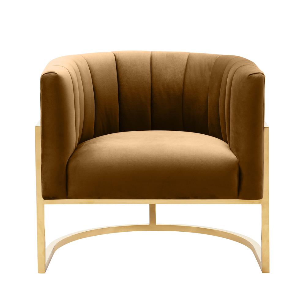 Magnolia Cognac Velvet Chair. Picture 8
