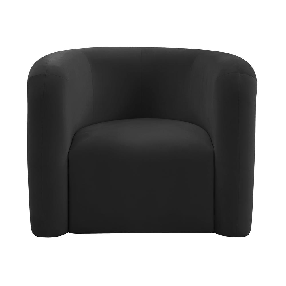 Curves Black Velvet Lounge Chair. Picture 11
