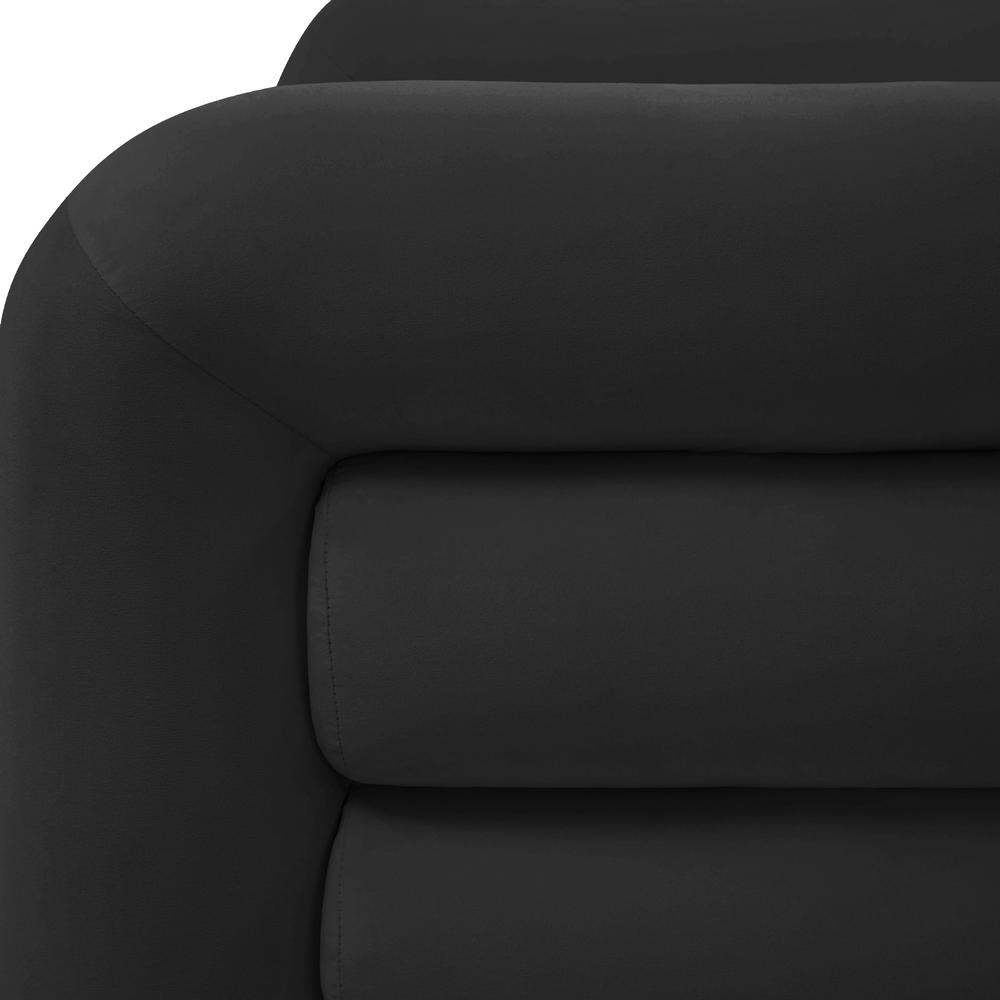 Curves Black Velvet Lounge Chair. Picture 12