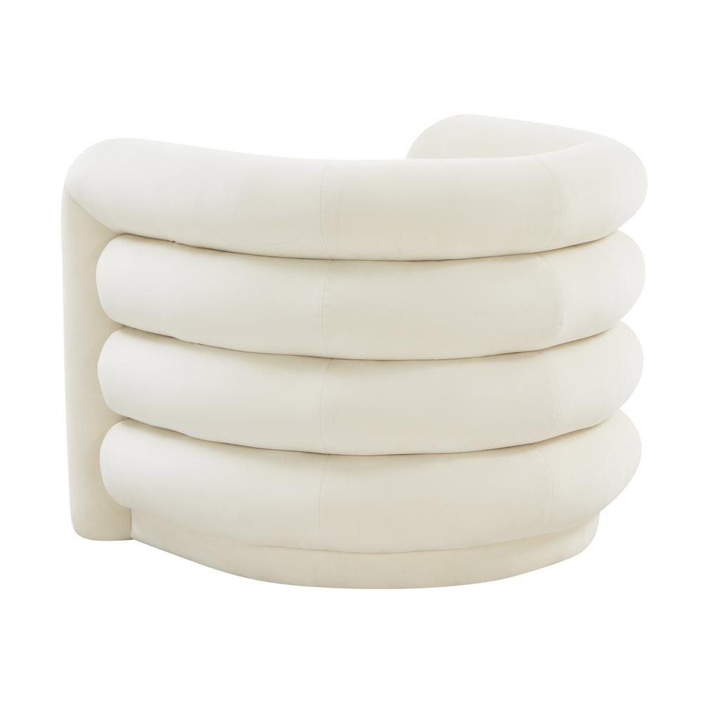 Curves Cream Velvet Lounge Chair. Picture 11
