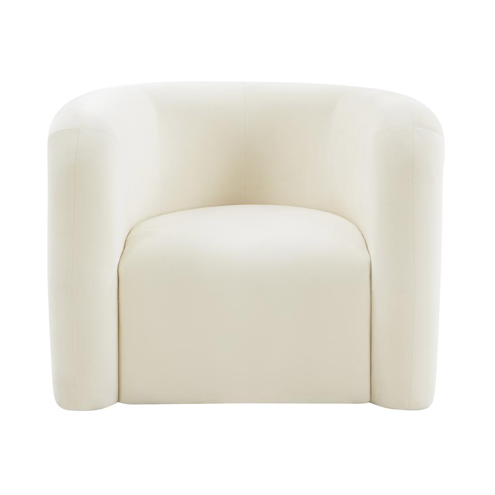 Curves Cream Velvet Lounge Chair. Picture 12