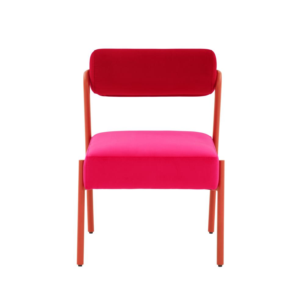 Jolene Hot Pink Velvet Accent Chair. Picture 10