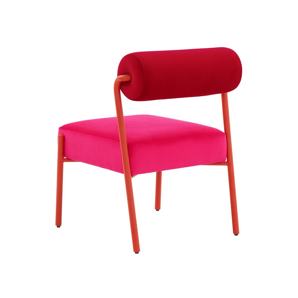 Jolene Hot Pink Velvet Accent Chair. Picture 11