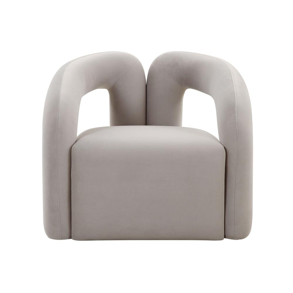 Jenn Grey Velvet Accent Chair. Picture 1