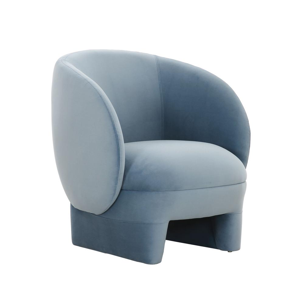 Kiki Blue Stone Velvet Accent Chair. Picture 1