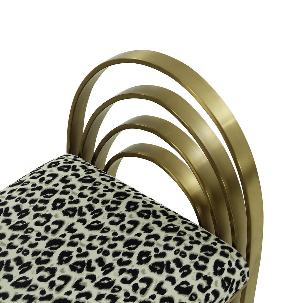Mavis Leopard Print Velvet Bench. Picture 14