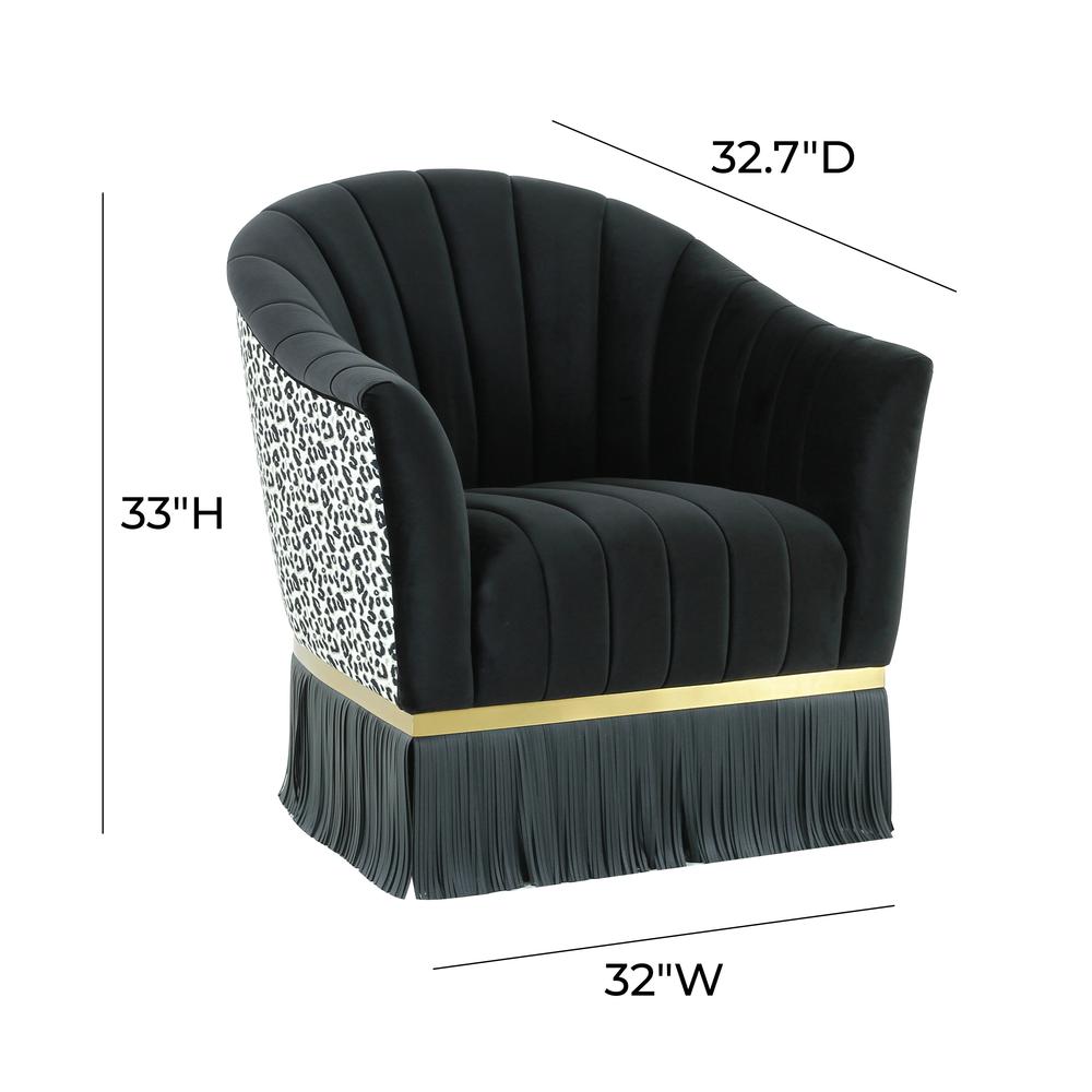 Enid Black Velvet Swivel Chair. Picture 11