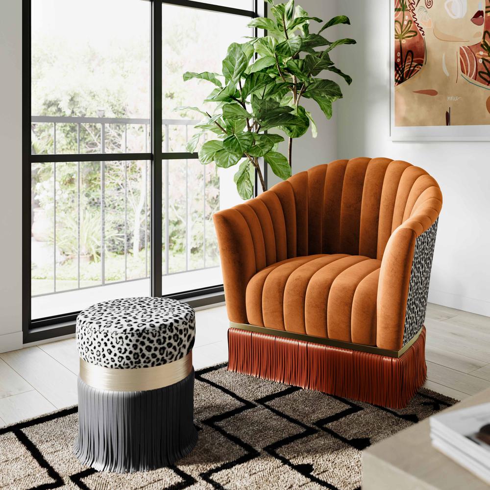 Enid Cinnamon Velvet Swivel Chair. Picture 12