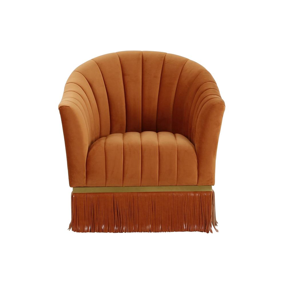 Enid Cinnamon Velvet Swivel Chair. Picture 8