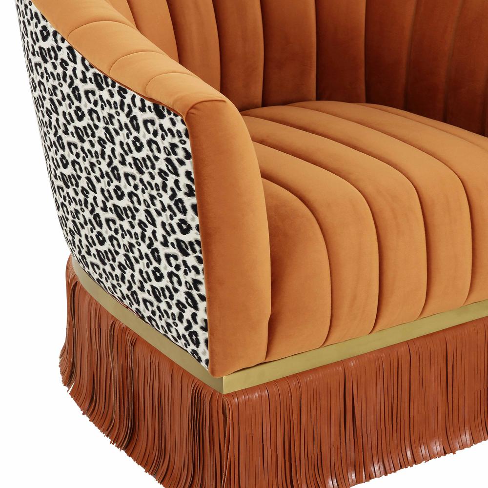Enid Cinnamon Velvet Swivel Chair. Picture 10