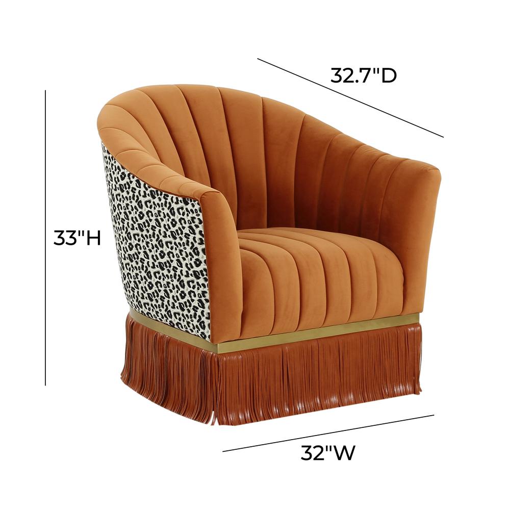 Enid Cinnamon Velvet Swivel Chair. Picture 11